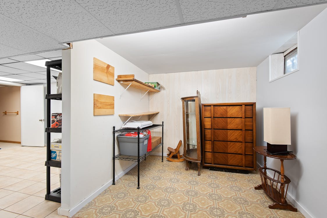 Basement storage room.