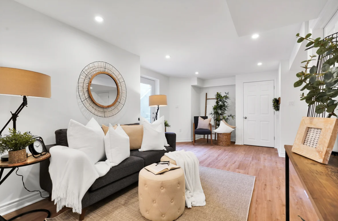 A modern basement.